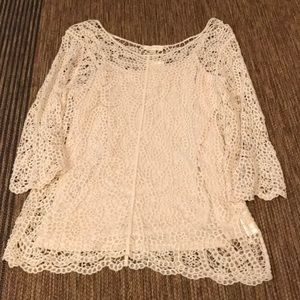 NWT Cream Crochet Top